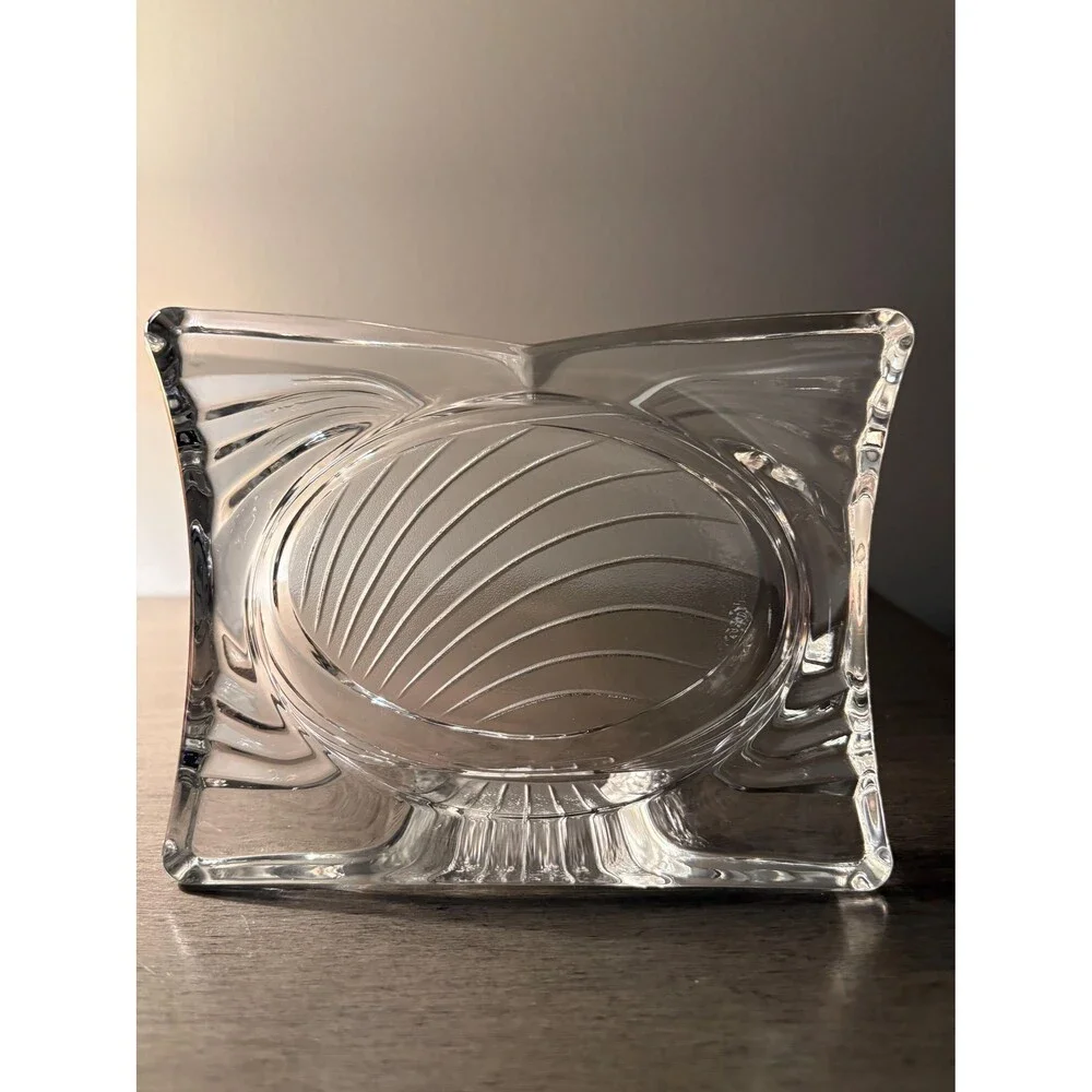 Vintage Mikasa Crystal Glass Picture Frame Essence 4 1/2  x 3 Butterfly